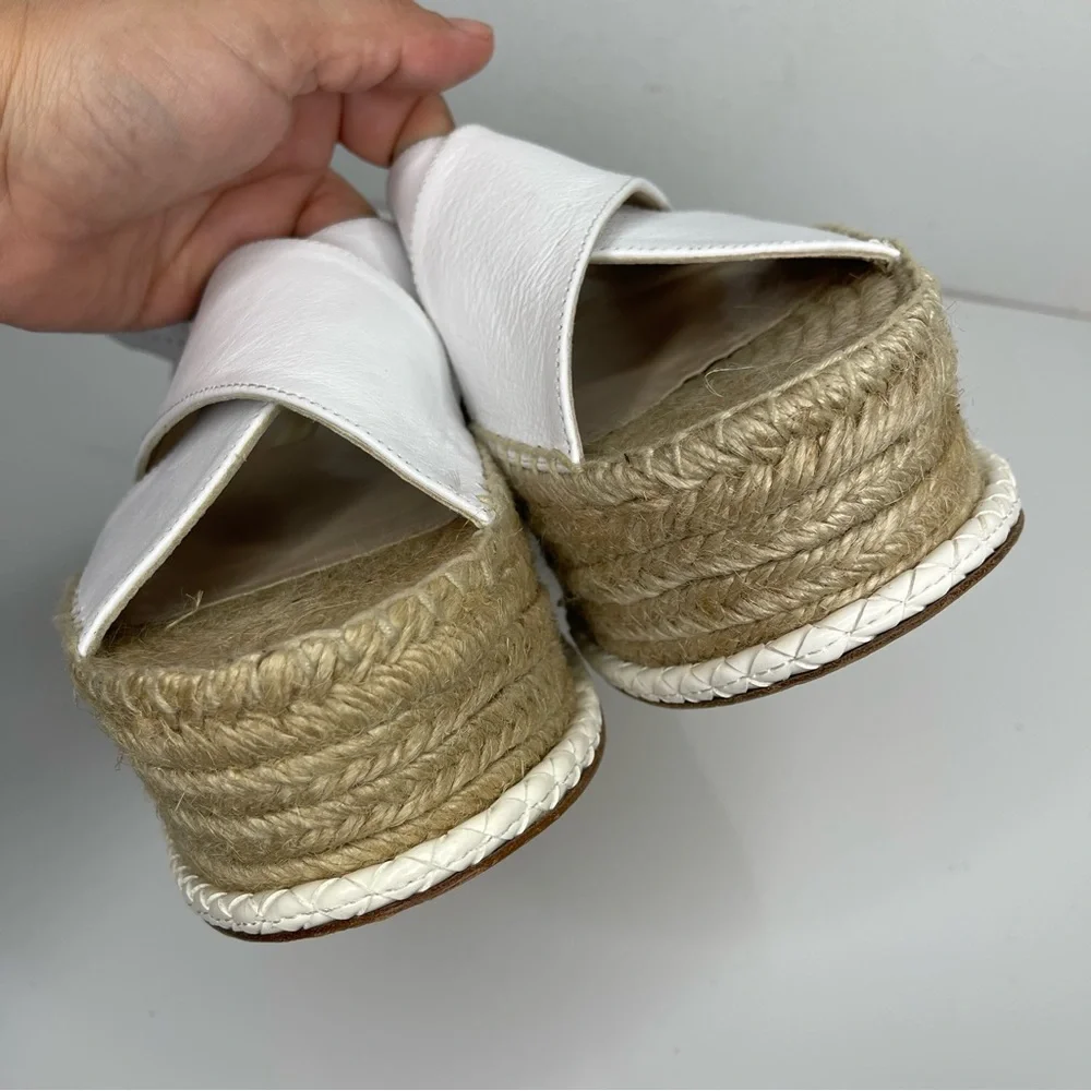 PALOMA BARCELO Loubularia Espadrille Flatforms White Size 40 Revolve